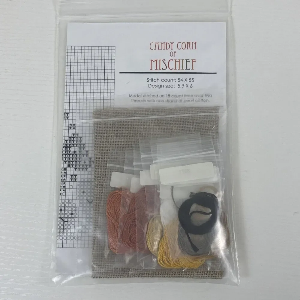 Bent Creek Cross Stitch The Candy Corn Of Mischief Kit New